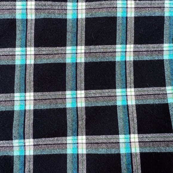 Lilu Bermuda Shorts | Black, Teal & White Plaid | Size 5 | Cotton | Y2K | Women - Picture 10 of 13